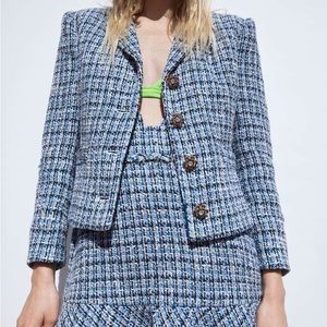 Zara Jewel Buttoned Blazer